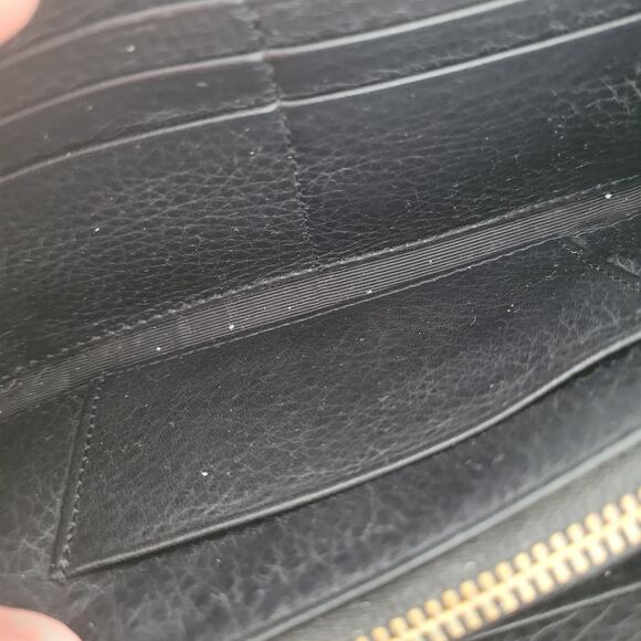 Burberry Black Label Leather Zip Around Wallet Red Clutch Logo Large Designer - Picture 5 of 13